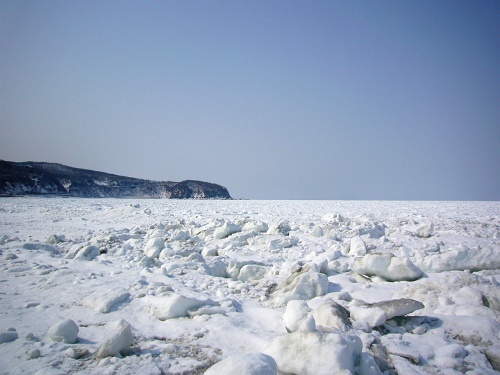 宇登呂海岸と流氷