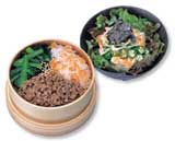 ビビンバせいろご飯とピリ辛豆腐サラダ